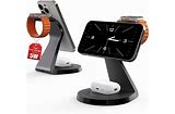 3 in 1 Charging Station for iPhone, Wireless Charger for iPhone 17 16e 16 15 14 13 12 11 X Pro Max & Apple Watch - Wireless Charging Station for AirPods 4 3 Pro
