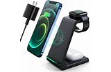 3 in 1 Charging Station for iPhone, Wireless Charger for iPhone 17 16e 16 15 14 13 12 11 X Pro Max & Apple Watch - Wireless Charging Station for AirPods 4 3 Pro